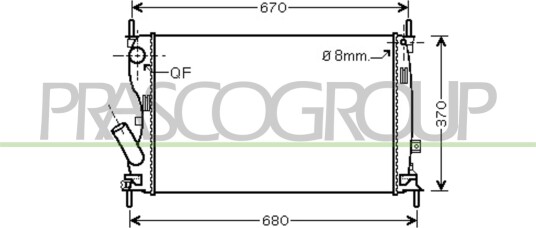 PRASCO FD340R005 Radiator motorkjøling