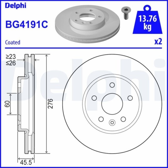 Bremseskive DELPHI BG4191C