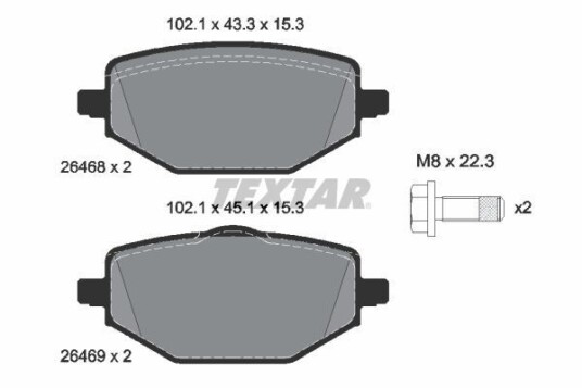 Bremseklosser TEXTAR 2646801 Bremseklosser TEXTAR 2646801