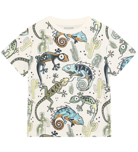 Minymo T Shirt Ss Aop Cream 104