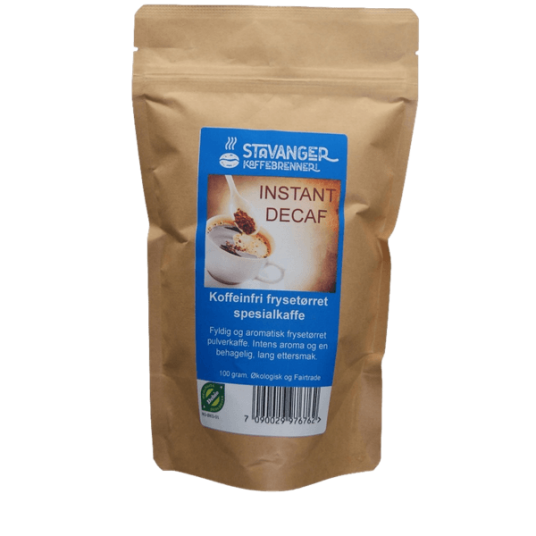 KOFFEINFRI Frysetørket spesialkaffe, Fairtrade og økologisk, 100g KOFFEINFRI Frysetørket spesialkaffe, Fairtrade og økologisk, 100g