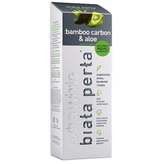 Tandblegning Tandpasta BIALA PERLA Bamboo Charcoal & Aloe 75 ml.