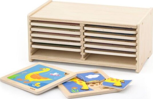 Trepuslespill 12 Brett Med 4 Puslespill I Et Viga Toys Stativ Trepuslespill 12 Brett Med 4 Puslespill I Et Viga Toys Stativ