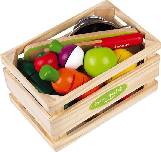 Janod Green Market Lekesett Med Frukt Og Grønnsaker 3+ År 12 Deler Janod Green Market Lekesett Med Frukt Og Grønnsaker 3+ År 12 Deler