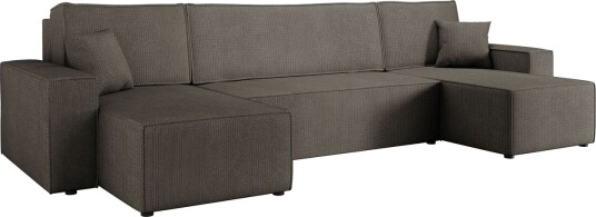 Hobson Sovesofa med Dobbel Sjeselong 4 seter i Plysj Grå