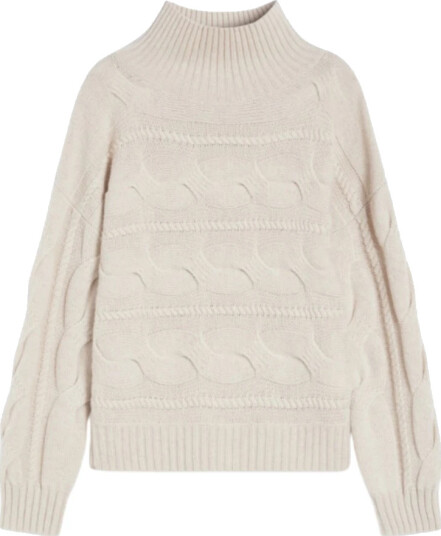 Max Mara Studio Dame Strikkevarer Beige M,