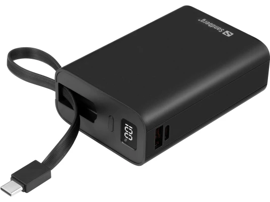 Sandberg 20000 mAh Powerbank PD20W Connect med USB-C og USB-A Sandberg 20000 mAh Powerbank PD20W Connect med USB-C og USB-A