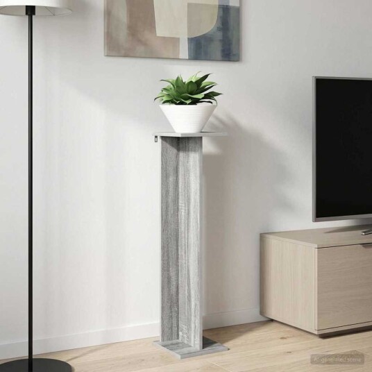 vidaXL Planteholder Grå Sonoma 25 x 25,5 x 100,5 cm Konstruert tre