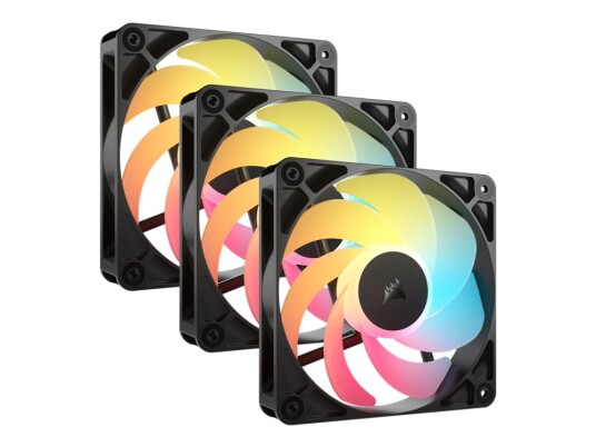 Corsair RS120-R ARGB 120mm Reverse Kabinettvifte 3pk - Svart Corsair RS120-R ARGB 120mm Reverse Kabinettvifte 3pk - Svart