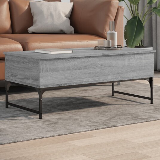Salongbord grå sonoma 100x50x40 cm konstruert tre og metall 8721012479180