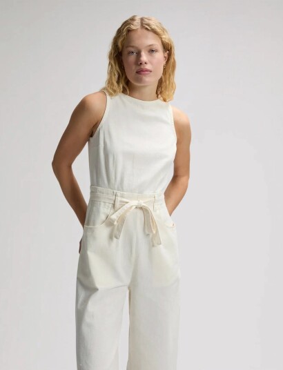 Lee Jeans Boatneck Jumpsuit Cream XL x 00
