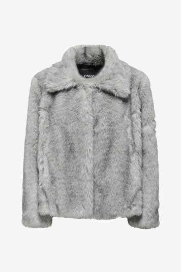 Only   Jakke onlRubina Faux Fur Jacket   Grå