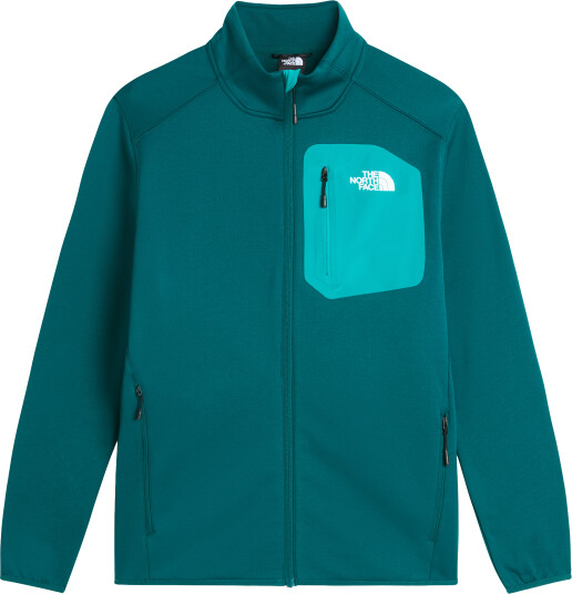 The North Face Men"s Crest Full Zip Fleece Pacific Teal/TNF Black XXL