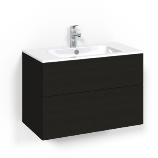 Macro Design Crown Plain/push-open Servantskap 2 Skuff - med Light Servant Svart eik / 80cm 14