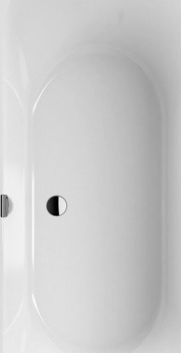 VILLEROY & BOCH OBERON 2.0 BADEKAR 180X80 FOR INNBYGGING HVIT ALPIN M/AVLØPSSETT I HVIT/KROM