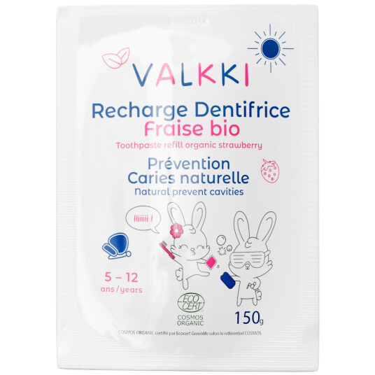 Økologisk Barnetannkrem Valkki Strawberry 150g Refill