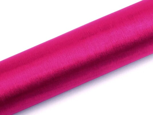 MØRK ROSA Gjennomsiktig Organzaløper 16 cm x 9 meter MØRK ROSA Gjennomsiktig Organzaløper 16 cm x 9 meter