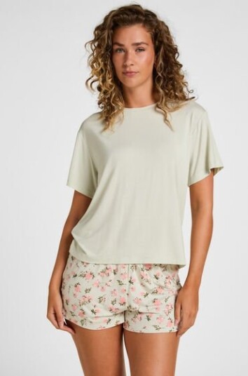 Hunkemöller Pj Ss Short Vis Daisy Green S
