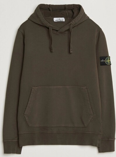 Stone Island Garment Dyed Fleece Hood Coal Grey