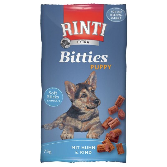 Rinti Extra Bitties Puppy Kylling 6 X 75 G (Kylling & Okse)
