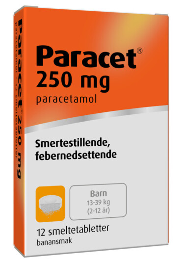 Paracet smeltetablett med banansmak 250 mg