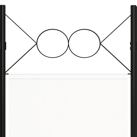 vidaXL Romdeler 5 paneler kremhvit 200x180 cm