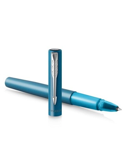 Parker Vector XL Rollerball Pen  Metallic Teal Lacquer on Brass  Fine Point with Svart Ink Refill  Gift Box