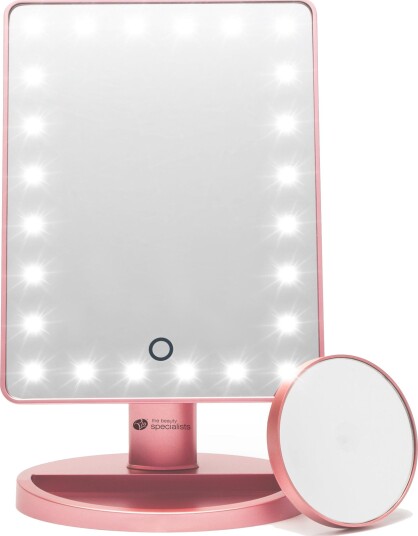 Rio 24 LED Sminkespeil med Touch-dimmer, 10x forst??rrelse - Rosegull