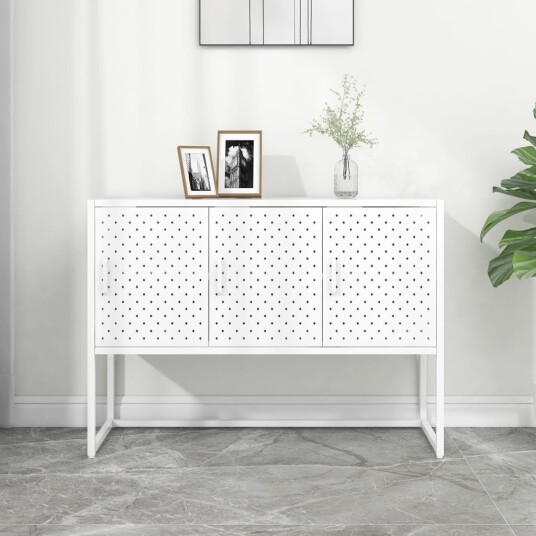 vidaXL Skjenk hvit 105x35x75 cm stål