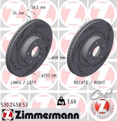 Bremseskive ZIMMERMANN 530.2458.53
