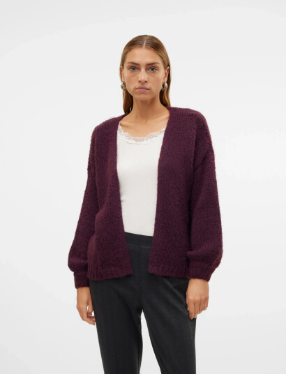 Vero Moda Vmmaybe Ls Open Cardigan Noos - Burgundy - XS