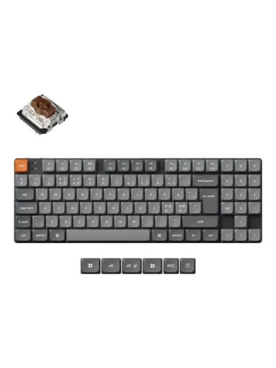 Keychron K13 Max Trådløst Gamingtastatur med RGB-belysning og Gateron Low Profile Brown Nordisk Svart Keychron K13 Max Trådløst Gamingtastatur med RGB-belysning og Gateron Low Profile Brown Nordisk Svart