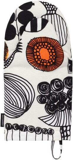Marimekko Puutarhurin parhaat grytevott White black orange Marimekko Puutarhurin parhaat grytevott White black orange