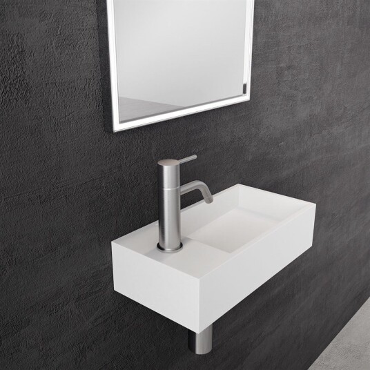 Pulcher Kubo Mini 40R 40X20 Servant Til Høyre Matt Hvit SolidTec