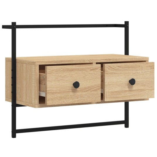 vidaXL TV-benk veggmontert sonoma eik 60,5x30x51 cm konstruert tre vidaXL TV-benk veggmontert sonoma eik 60,5x30x51 cm konstruert tre