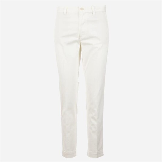 Ralph Lauren Cropped Slim Fit Twill Chino Trouser - Warm White Hvit US 2 Ralph Lauren Cropped Slim Fit Twill Chino Trouser - Warm White Hvit US 2