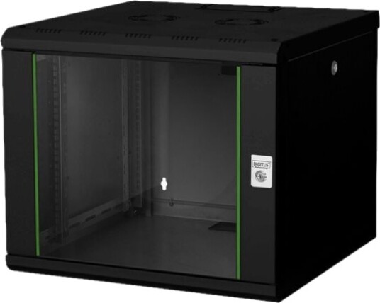 Digitus 9U Veggmonterbart Rack Skap Svart RAL 9005 19" Serverkabinett