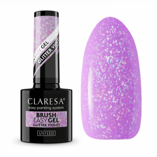 Claresa Brush Easy Gel Violet Glitter 5g