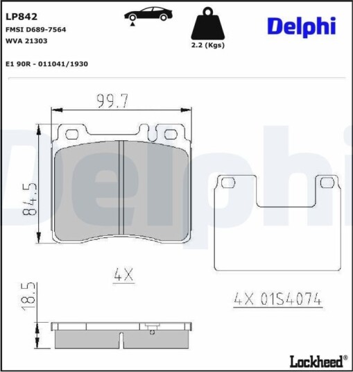 DELPHI LP842 Bremseklosser
