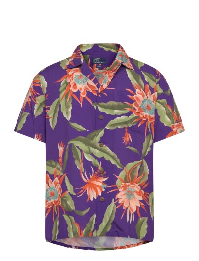 Polo Ralph Lauren Printed Rayon Wvn Shirt Purple L Polo Ralph Lauren Printed Rayon Wvn Shirt Purple L