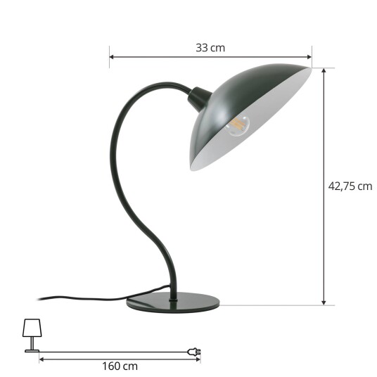 Lucande Arvadon bordlampe i metall grønn
