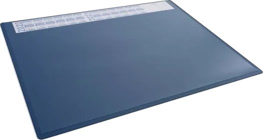 Skriveunderlag 650X500 Mm Blå Med Kalender Og Transparent Dækplade Pp