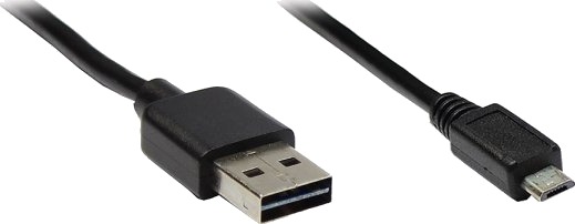 Alcasa Usb 2.0 A/Micro B 3M 3 M Usb A Micro-Usb B Usb 2.0 Hankjønn/Hankjønn Sort