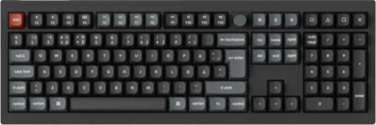 Keychron V6 Ultra trådløst gamingtastatur 8K med POM Red Switches Nordisk layout - Svart