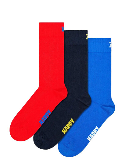 Happy Socks 3-Pack Solid Socks - Multi/patterned - 41-46 Happy Socks 3-Pack Solid Socks - Multi/patterned - 41-46