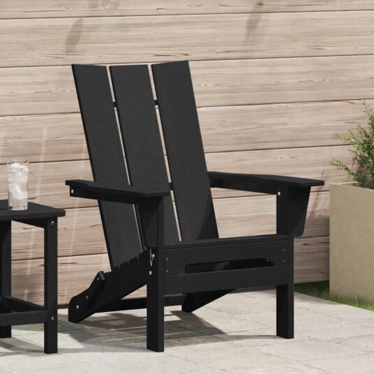  sammenleggbar Adirondack stol svart 74,5x80,5x90 cm HDPE