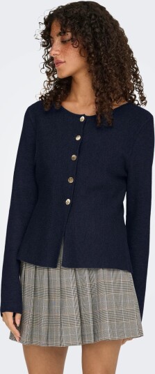 ONLY Onlmelli Ls Oneck Button Cardi Knt Noos Navy S