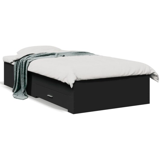 Sengeramme med skuffer svart 90x200 cm konstruert tre 8721102620805