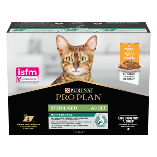 Cat Wet Sterilised Med Kylling I Saus Vedlikehold 85 G X 40 Stk. Katt Helse Og Pels Kosttilskudd Våtfôr Purina Pro Plan
