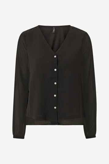 Only Bluse onlLuna L/S V neck Top Svart